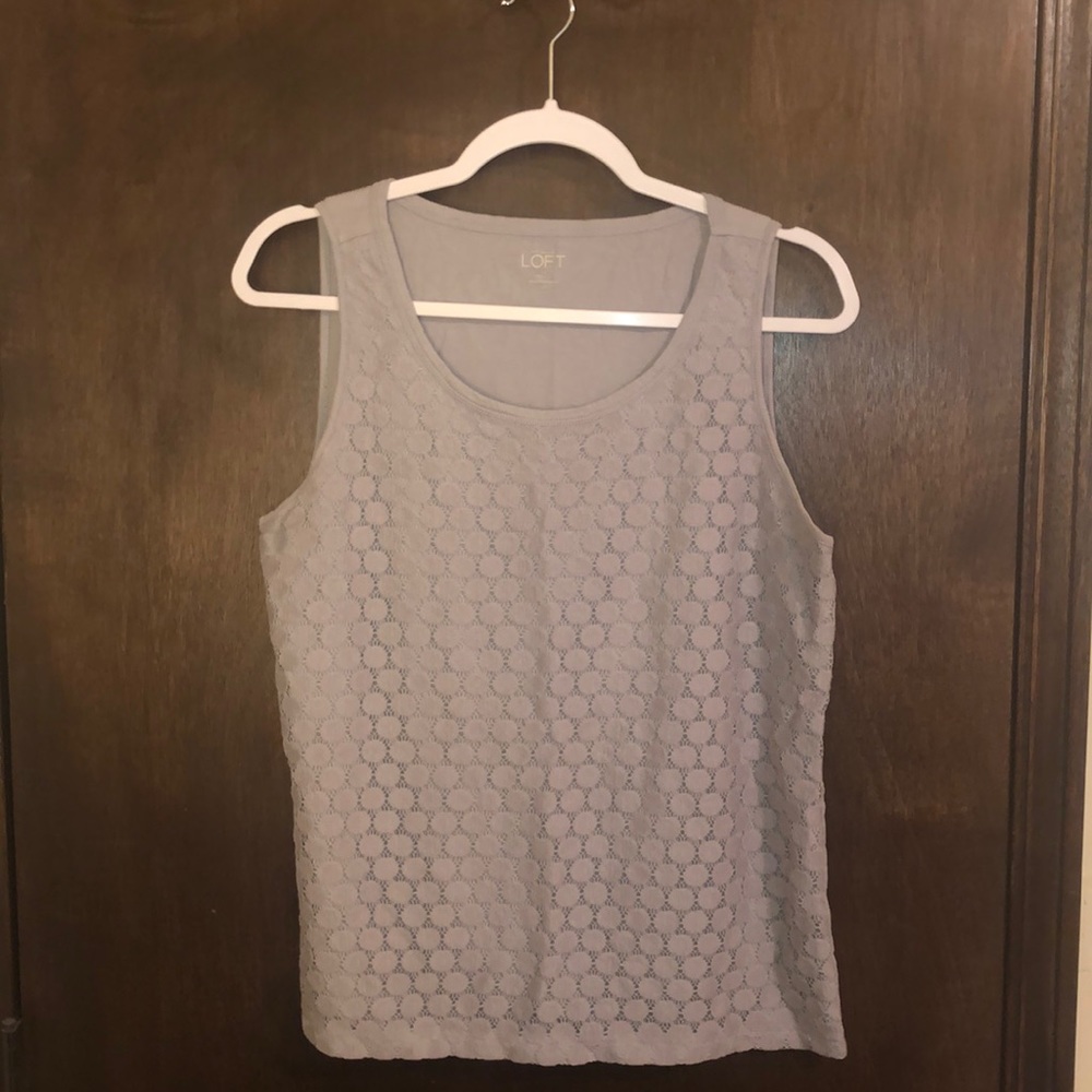 LOFT grey tank with lace detail